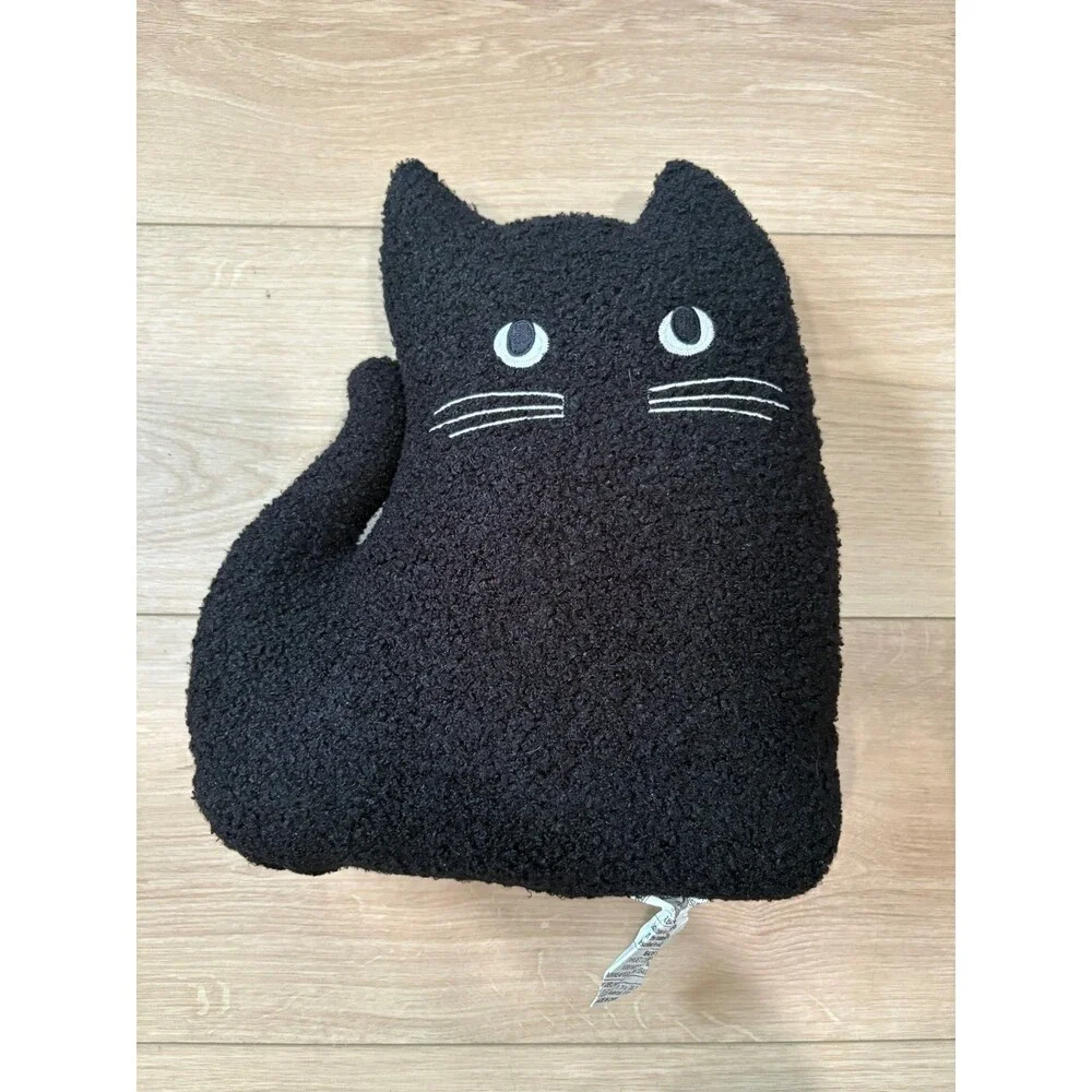 Target Bullseye Black Cat Shaped Decorative Throw Pillow Halloween